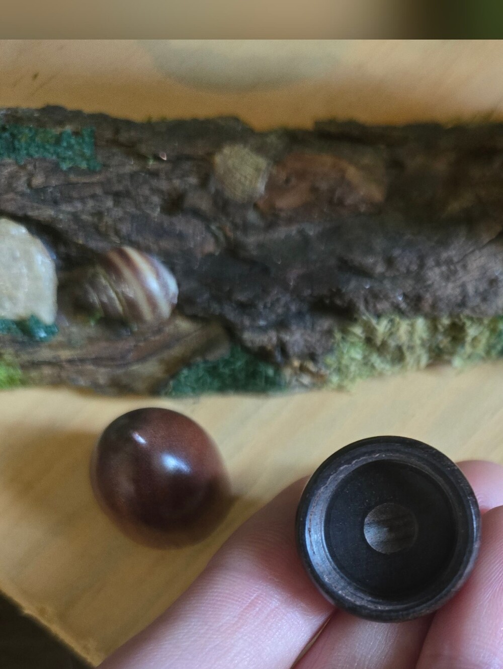 Hand Crafted Wood Acorn Pendant Necklace - Picture 3 of 3